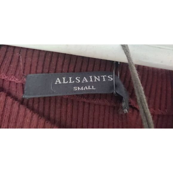 ALL SAINTS SUKE DRESS DARK RUST RED SWEATER RIBBED NWTD SIZE S - Picture 6 of 11